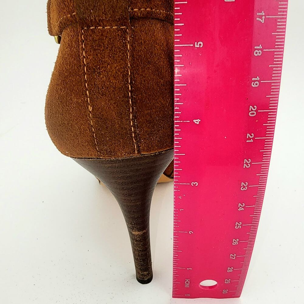 Coach Salene Side Zip Suede Ankle Bootie Brown Womens 8.5B A2917 designer - Picture 10 of 12